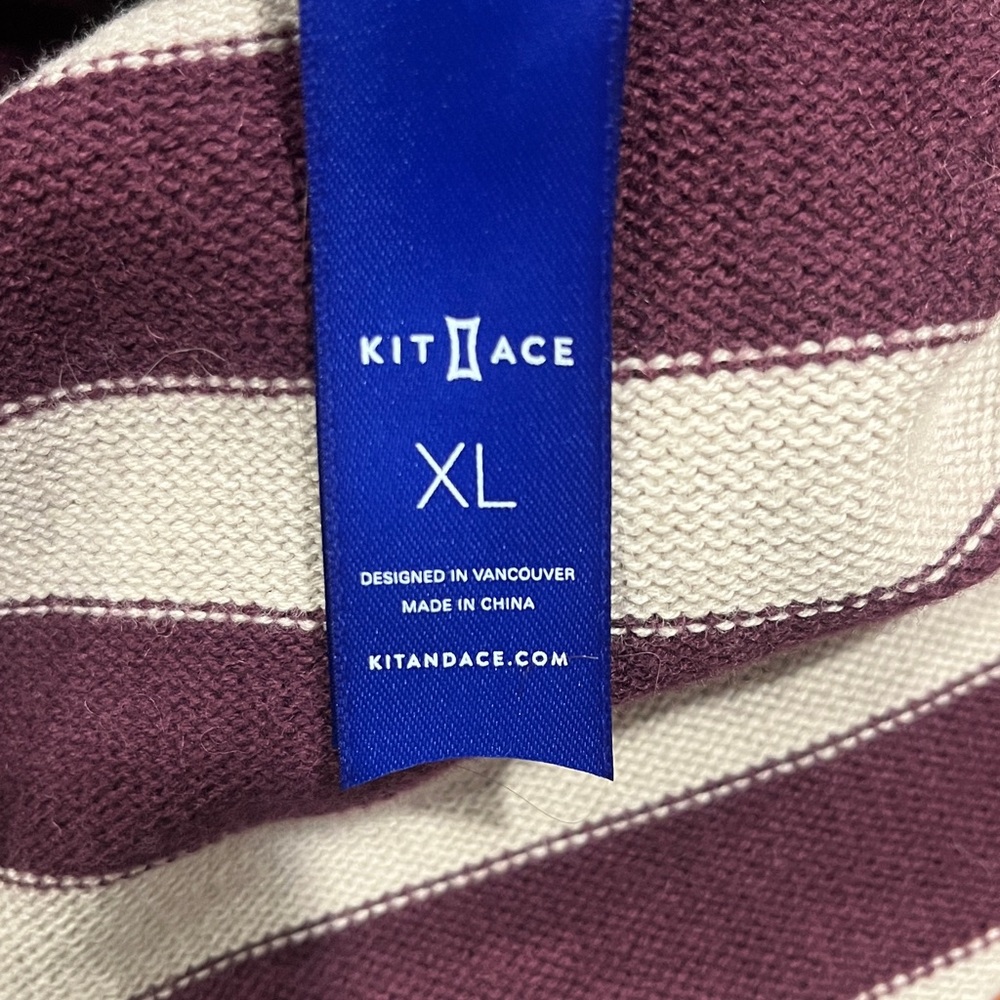 Kit and Ace Maroon and Cream Striped Sweater - Picture 3 of 7